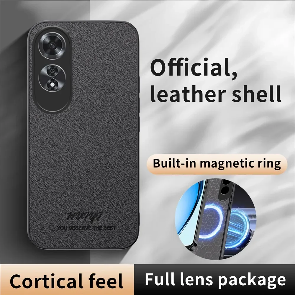 Деловой кожаный магнитный чехол с мягкой рамкой для OPPO A60 A79 5G 98 97 96 78 58 77 57 17K 11 FIND X7