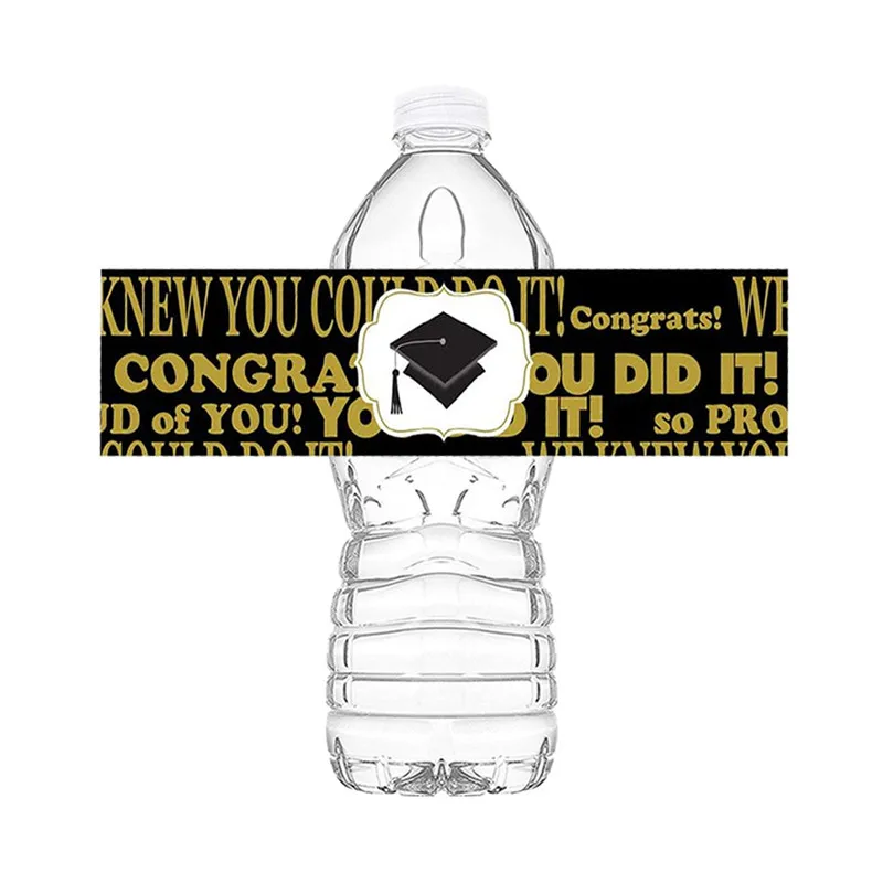 

10Pcs Graduation Water Bottle Paper Stickers Congrats Grad DIY Seal Labels Sticker Celebration 2023 Graduations Party Supplies