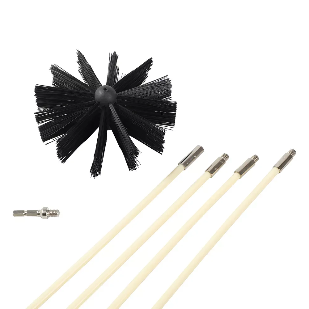 

NEW2023 Hard Poles Rotary Chimney Brush Long Handle Rod For Clean Chimney Dryer Pipe Fireplace Inner Wall Big Cleaning Tools