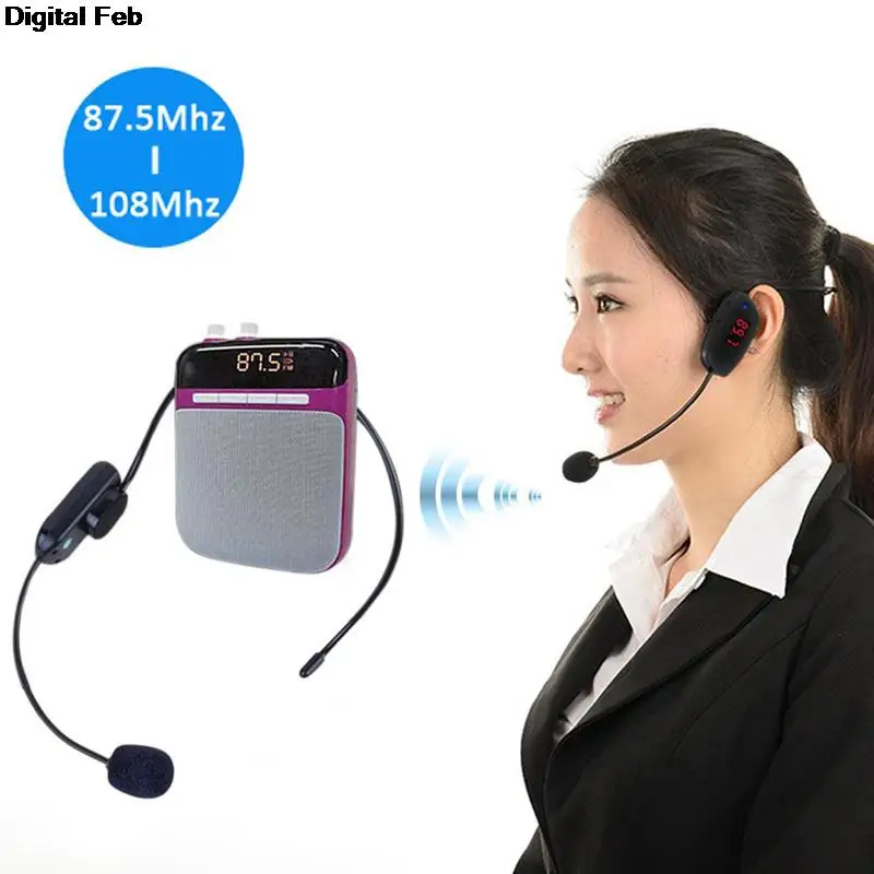 Wireless Microphone Radio FM Headset Handsfree Megaphone Mic For Loudspeaker Teaching Tour Guide Sale Promotion Lectures Meeting images - 6