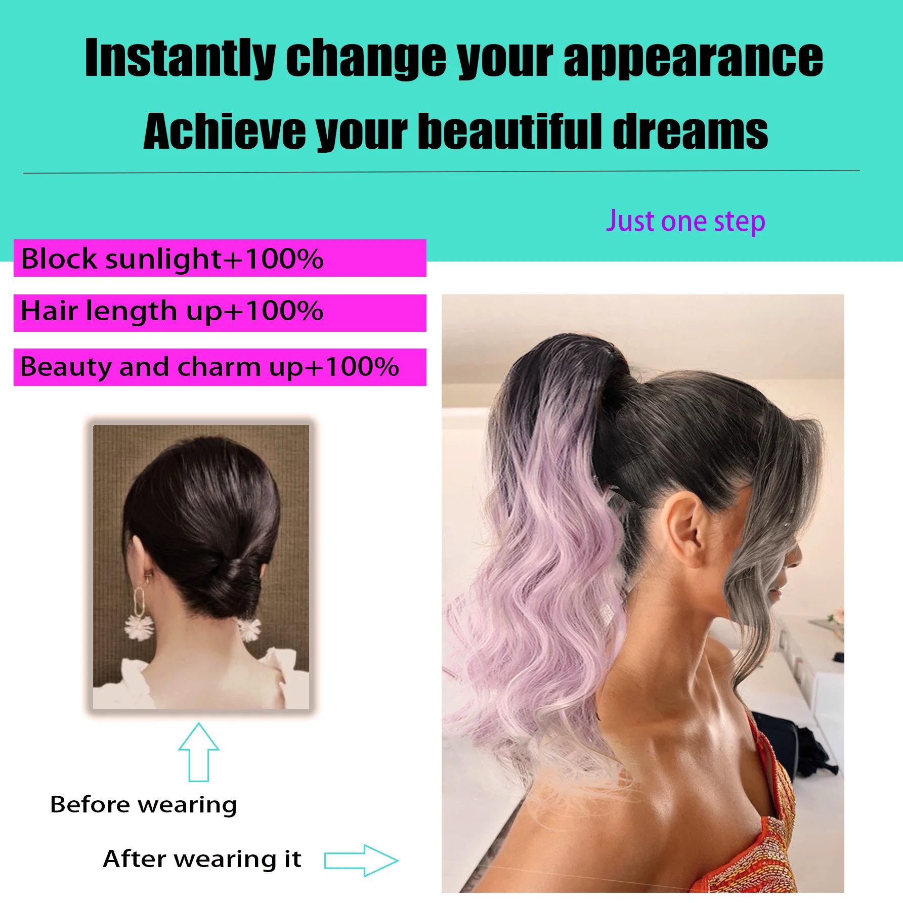 Синтетический женский градиентный цвет черный серый фиолетовый кудрявые