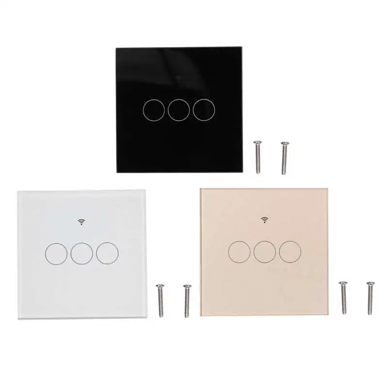 

Для выключателя света Tuya Zigbee, 3-х клавишный сенсорный выключатель с дистанционным управлением Европейского стандарта, 100-240 В, 50 Гц/60 Гц