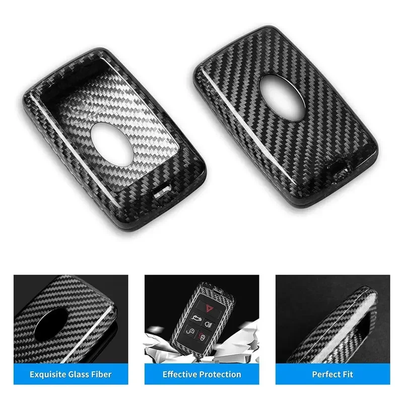 Carbon Fiber Key Fob Cover Protector Case For Land Rover Range Defender 110S Dsicovery Vogue Sport HSE Velar