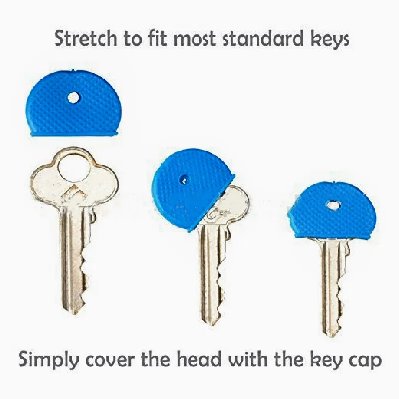 newest 10pcs bright colors hollow silicone soft key cap covers topper keyring key rings car house key case 2022 free global shipping