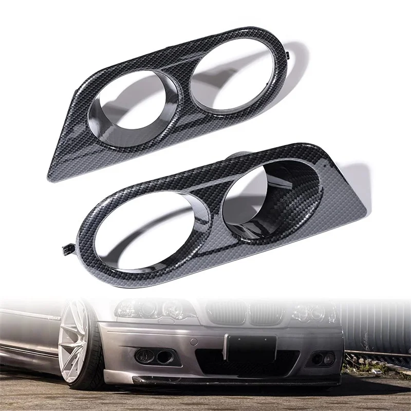 

Передняя противотуманная фара для BMW E46 M3 3 серии 1999-2006, рамка гриля, Нижний Бампер, противотуманная фара, облицовка левой и правой фары из угл...