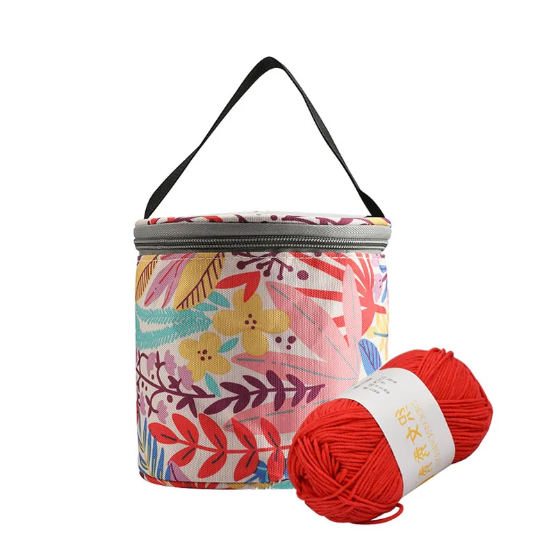 

Fashion New Yarn Storage Bag Round Knitted Wool Bags Blue Color Travel Organize Storage Bag Sewing Tools Accessories