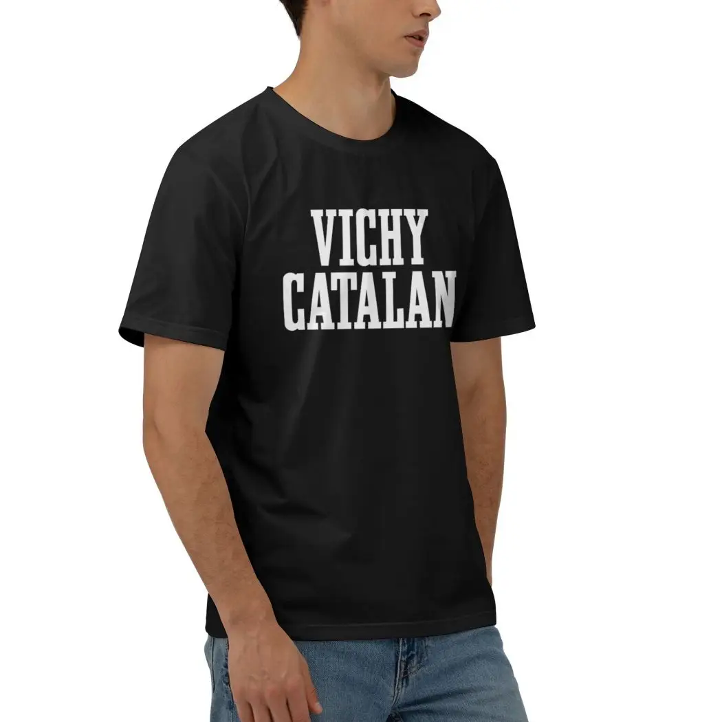 Повседневные каталонские мужские футболки Виши модные с коротким рукавом и