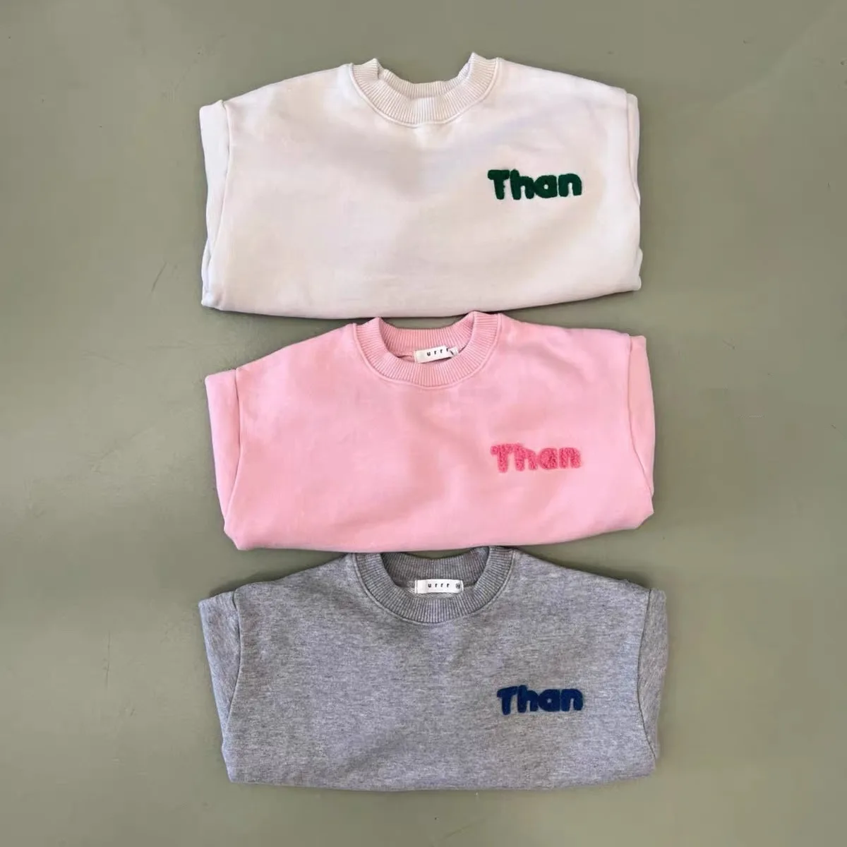 2022 Autumn New Children Letter Long Sleeve T-shirt Boy Baby Loose Sprot Casual Tees Girl Infant Cotton Pure Color Tops Clothing