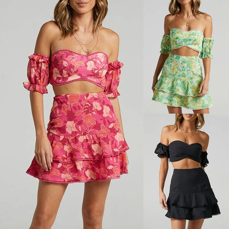 

Женские вечерние платья-топики Y2k, Клубные платья с оборками и цветочным узором, сексуальные мини-платья для пляжного отдыха