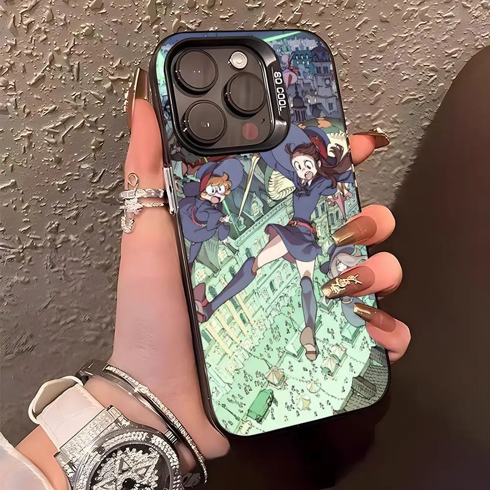 Чехол для телефона L-Little Witch Academia для iPhone 17 Air 16 15 14 Plus 13 12 11 Pro XS Max, серебристо-черный, с бампером (art.: 3920d8a54b98a) - 3920d8a54b98a