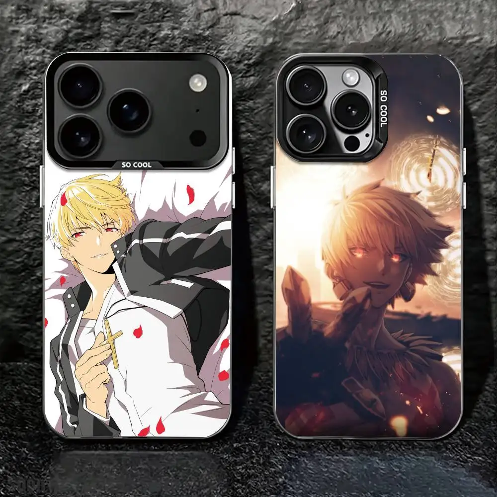 Фото Чехол для телефона Fate GO Game Anime Gilgamesh для iPhone 17, 16, 15, 14, 13, 12, 11 Plus, Pro Max, XS, цветной, с серебряным покрытием внутри №1