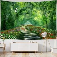 beautiful forest scenery home decor hippie wall hanging sunset ocean bamboo landscape tapestries wall carpet background ceiling