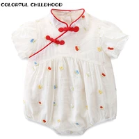 colorful childhood baby rompers clothes sets newborn girls cotton jumpsuits outfits spring summer short sleeve overalls 2708