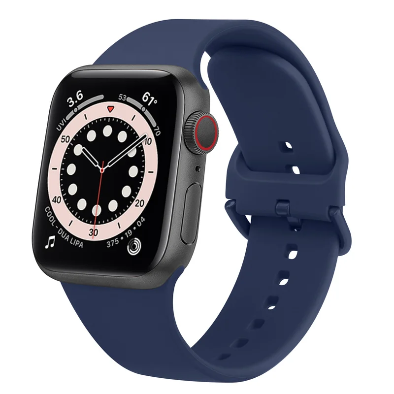 

Silicone Strap For Apple Watch Band 44mm 40mm 45mm 41mm 49mm 42mm 38mm 44 45 mm bracelet iwatch Ultra series 3 4 5 se 6 7 8 band