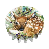 round tablecloth 60 inch baby deer table cover for dinner kitchen