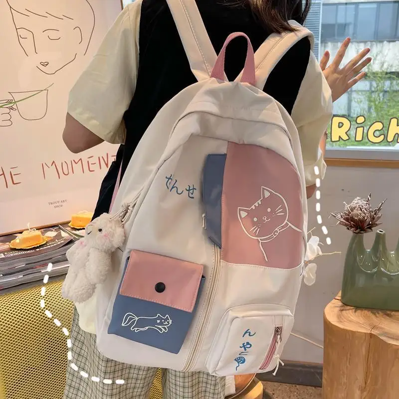 

Cute Schoolbag Female Junior High School Student Korean Version Harajuku Ulzzang College Backpack Versatile Japanese Backpack