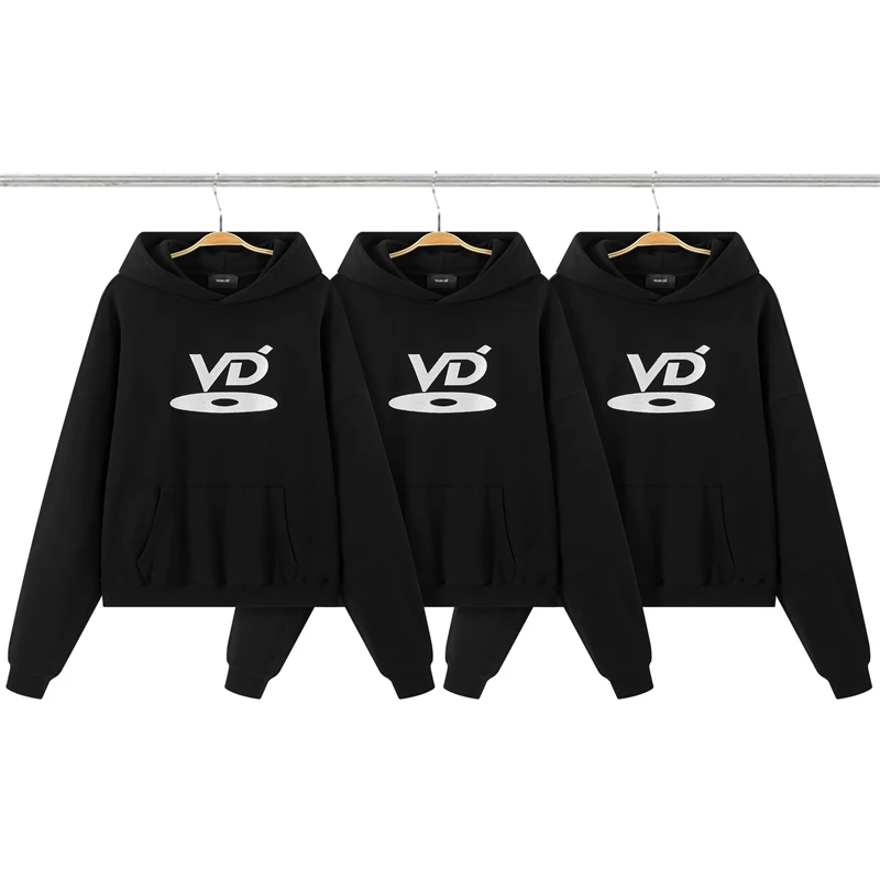 

Top Version Embroidery VUJA DE VD Logo Hoodie Men Women 1:1 Best Quality Vujade Vintage Hooded Pullovers Fasion