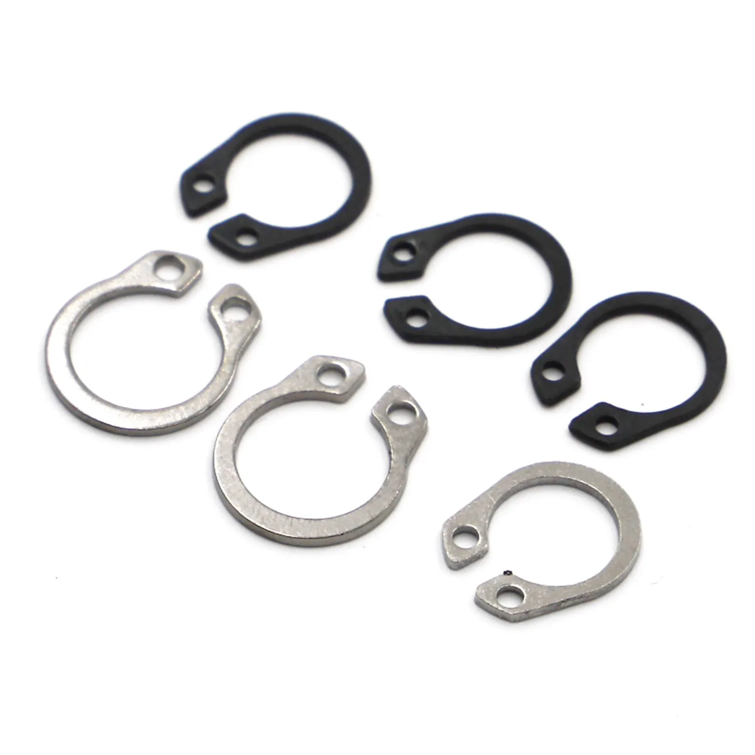 

5-50pcs M3 to M50 304 Stainless Steel Black 65mn Manganese Shaft Retaining Snap Ring Washer Bearing C Type External Circlip