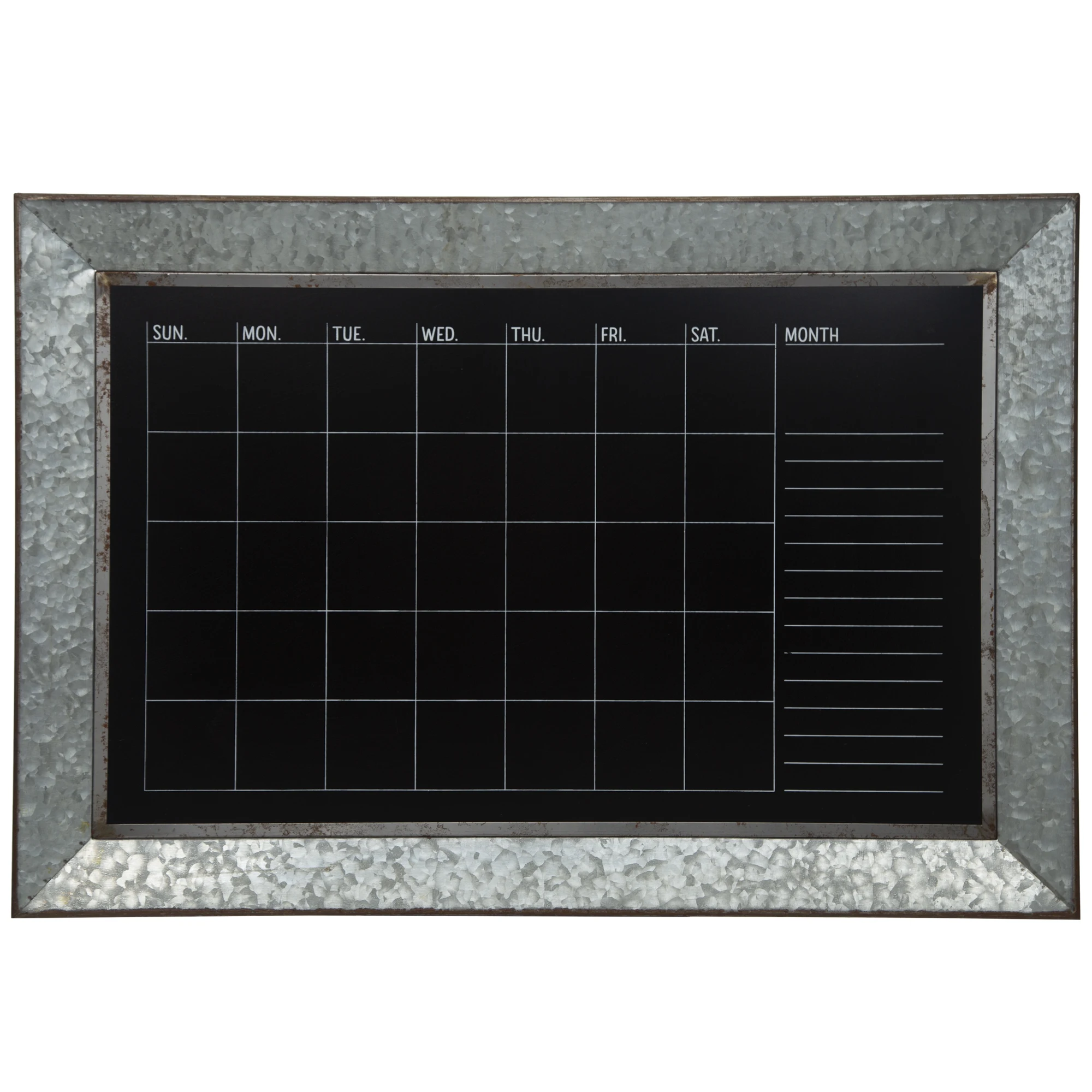 

Rustic Galvanized Metal Framed Wall Mount Chalkboard Calendar