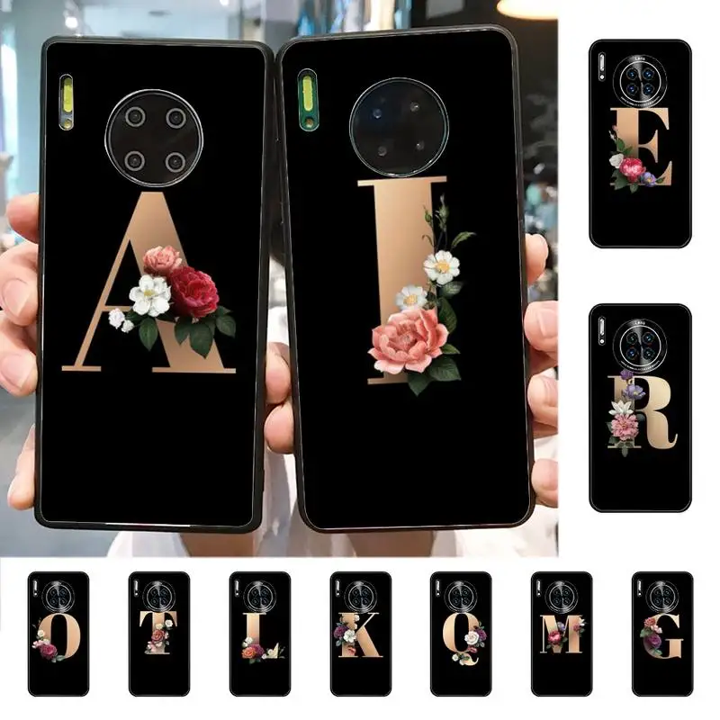 

YNDFCNB 26 Letter A-Z Phone Case for Huawei Mate 20 10 9 40 30 lite pro X Nova 2 3i 7se