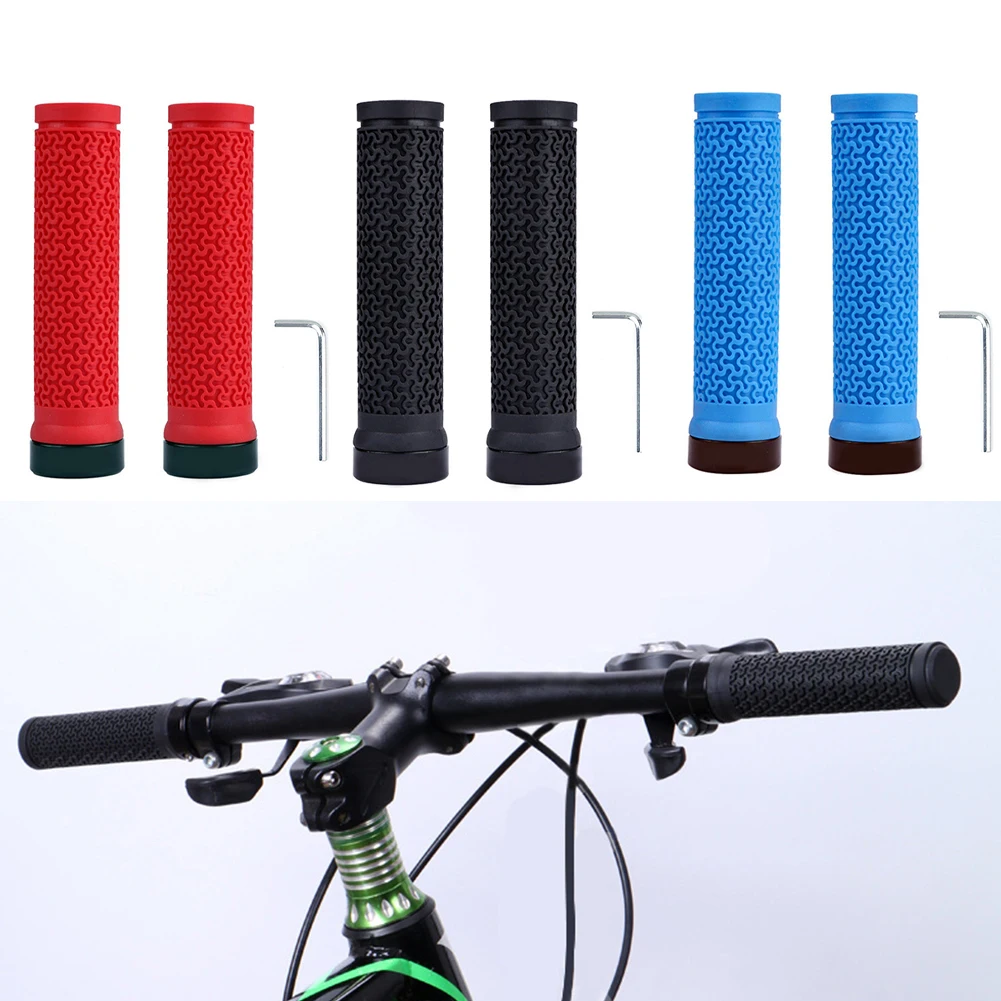 

1 Pair Bicycle Handlebar Grips Lock-On DH Downhill Death Bike Grip Anti-Skid MTB Bike Lock On Bicycle Handlebars End Grips