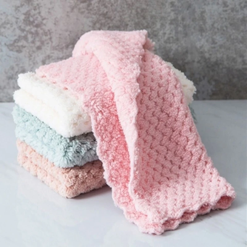

Soft Microfiber Kitchen Towels Super Absorbent Dish Cloth Anti-grease Wipping Rags Non Stick Oil Household Cleaning Towel