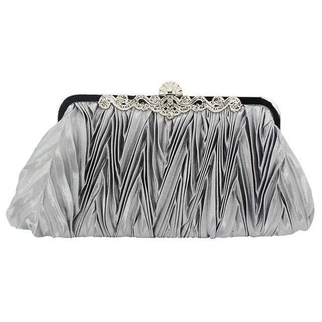 Women Lady Satin Crystal Bridal Handbag Clutch Party Wedding Purse Evening Bag  Fashion Envelope Wallet Shoulder Bag 1