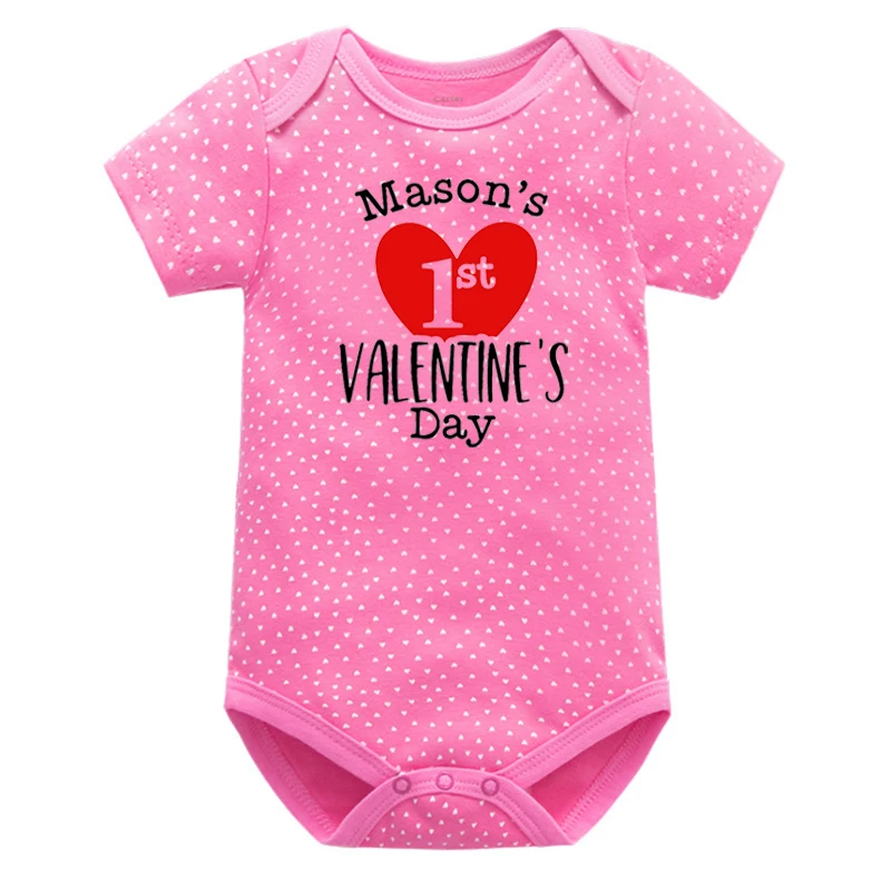 

My First Valentine's Day Baby Onesie Personalized Boy Name 1st Valentine's Day Baby Outfit Valentine's Day Infant Clothes Gift