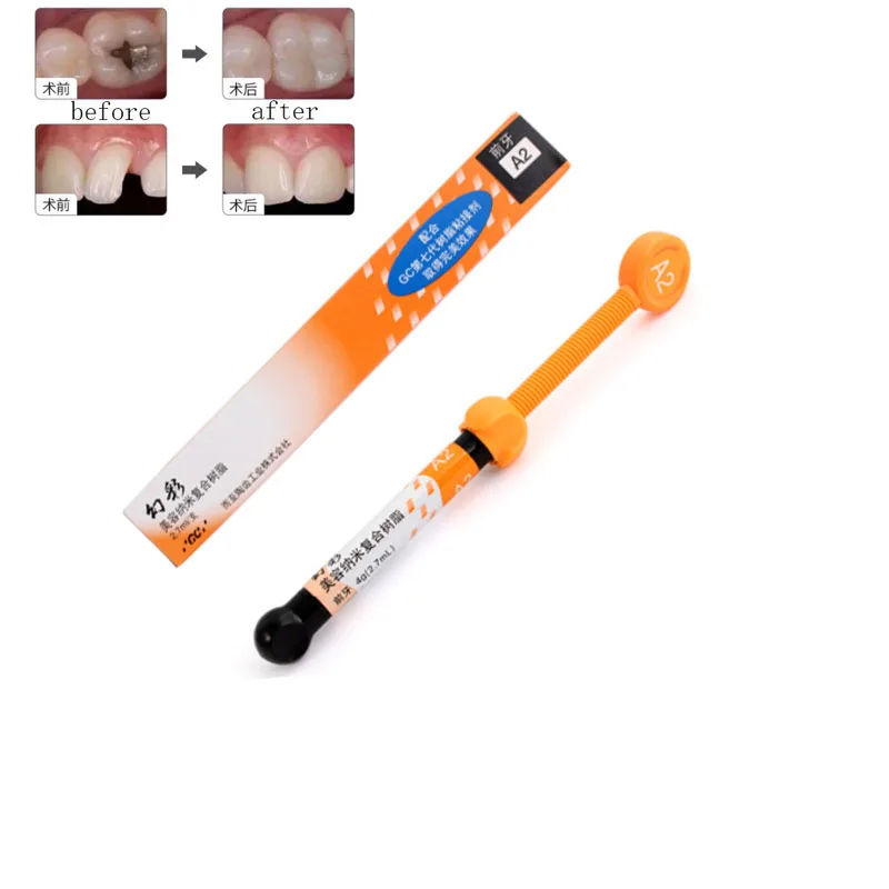 Oral Materials Dental Filling Composite Resin Light Cure Composite 4g/Syringe A1 A2 A3 A3.5 Anterior Shade PA2 Posterior Teeth