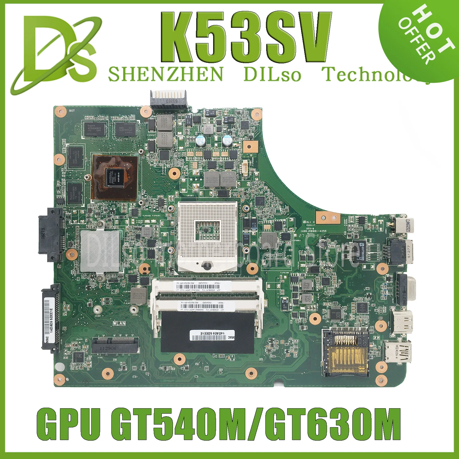 Enlarge KEFU K53SV Mainboard For ASUS K53SM K53S A53S X53S P53S K53SJ K53SC Laptop Motherboard GT630M/GT540M/GT520M-1G/2G 100% Working