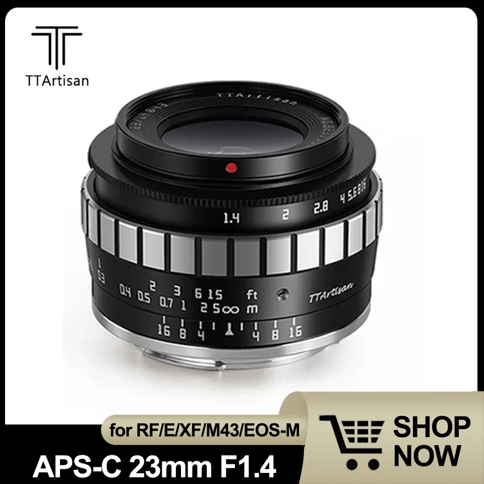 

TTArtisan 23mm F1.4 APS-C Manual Focus Lens for Sony E-Mount/Fuji X-Mount/Canon EOS-M/M43-Mount Camera A5000 A5100 A6000 A6100