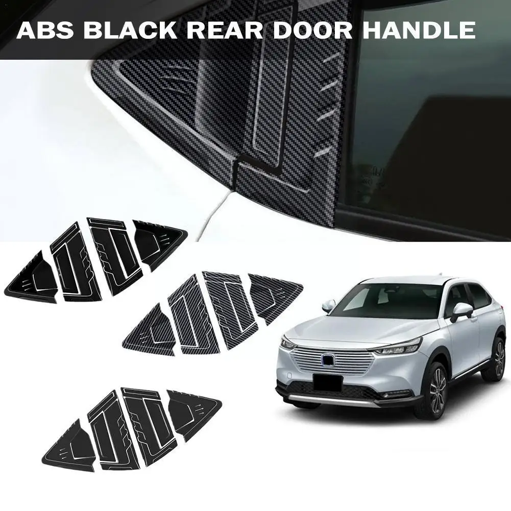 

For Honda Vezel E:HEV HRV 2021 2022 2023 ABS Chrome Protector Car Bowl Handle Frame Carbon Fiber Sticker Rear Door Accessor A5D8