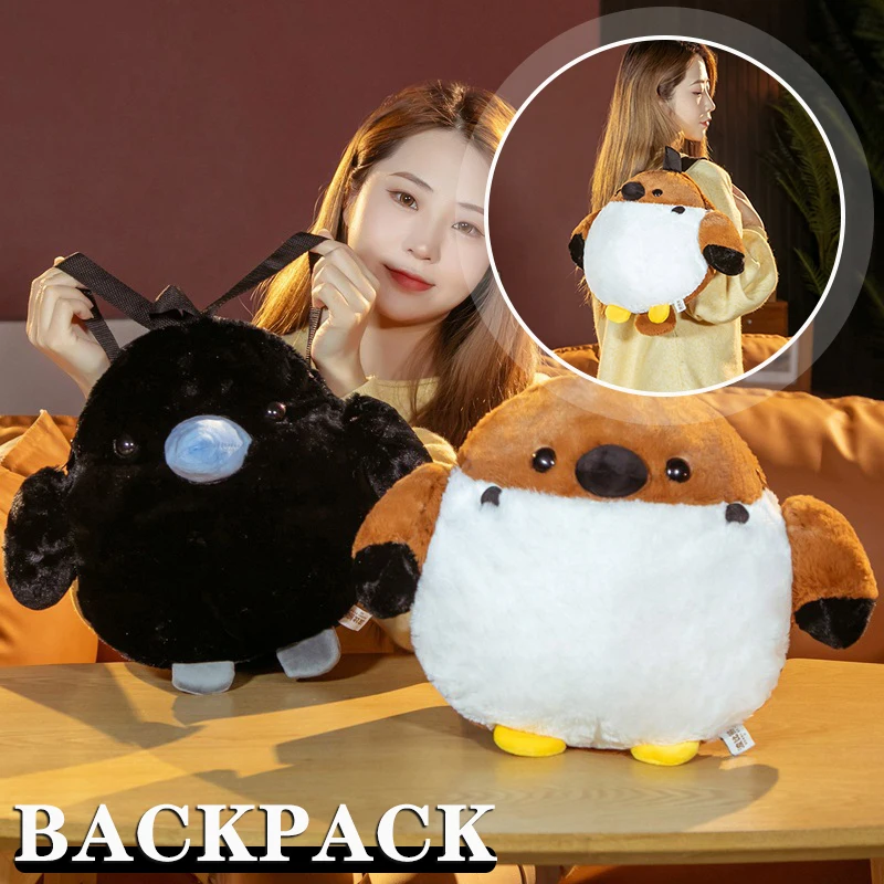 

Adorable Fat Bird Plush Bag Cartoon Shoulders Bag Soft Kindergarten Rag Toy School Bag Zipper Closure Gift for Girls Kid SEC88