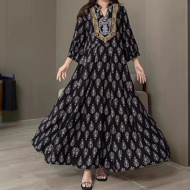 Индийское непальское этническое платье с вышивкой Летний Новый Стиль Юньнань