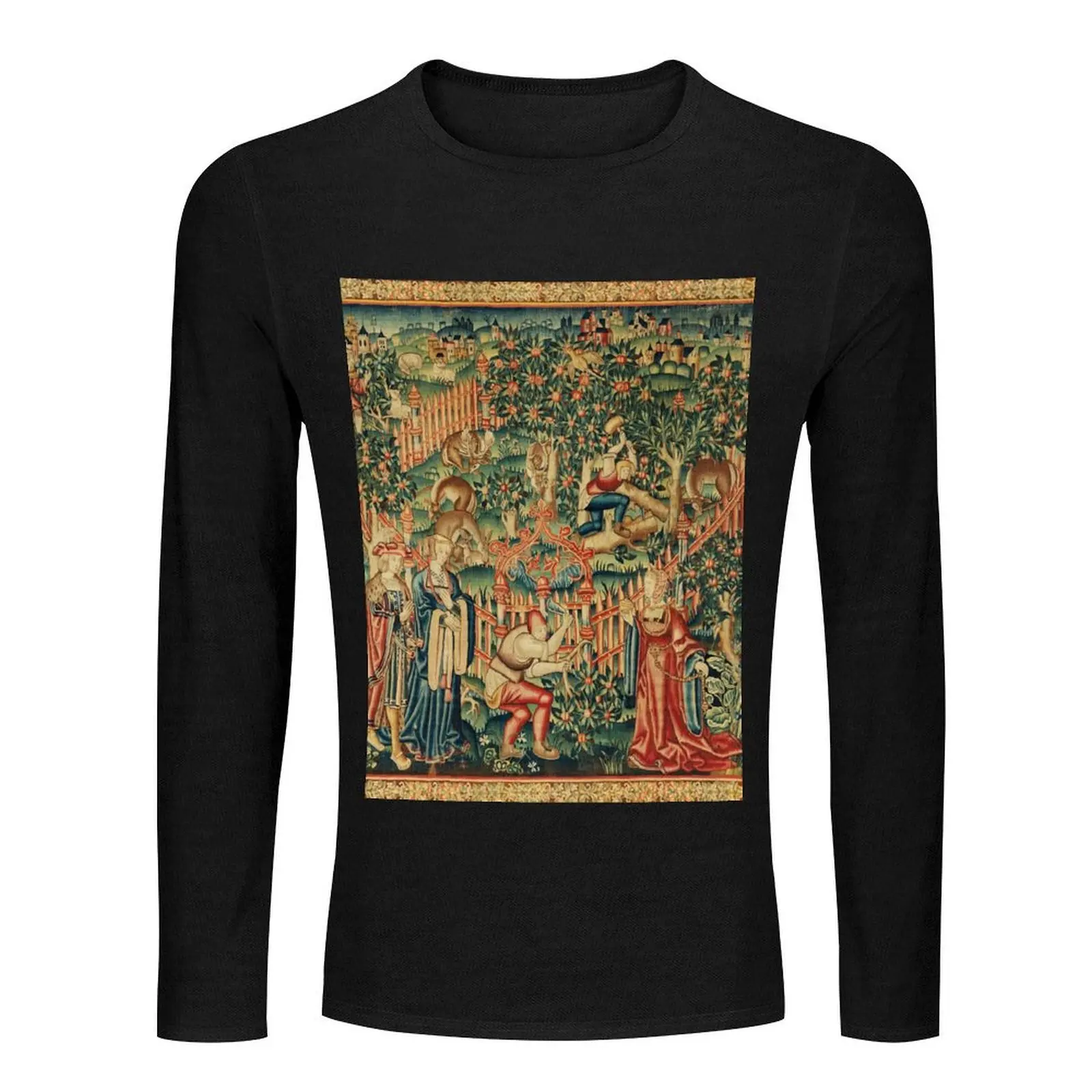 ДЕРЕВЯННЫЕ РАБОТАЕТ НА ДЕРЕВОЙ ПАРК Антикварный охотничий гобелен Длинная