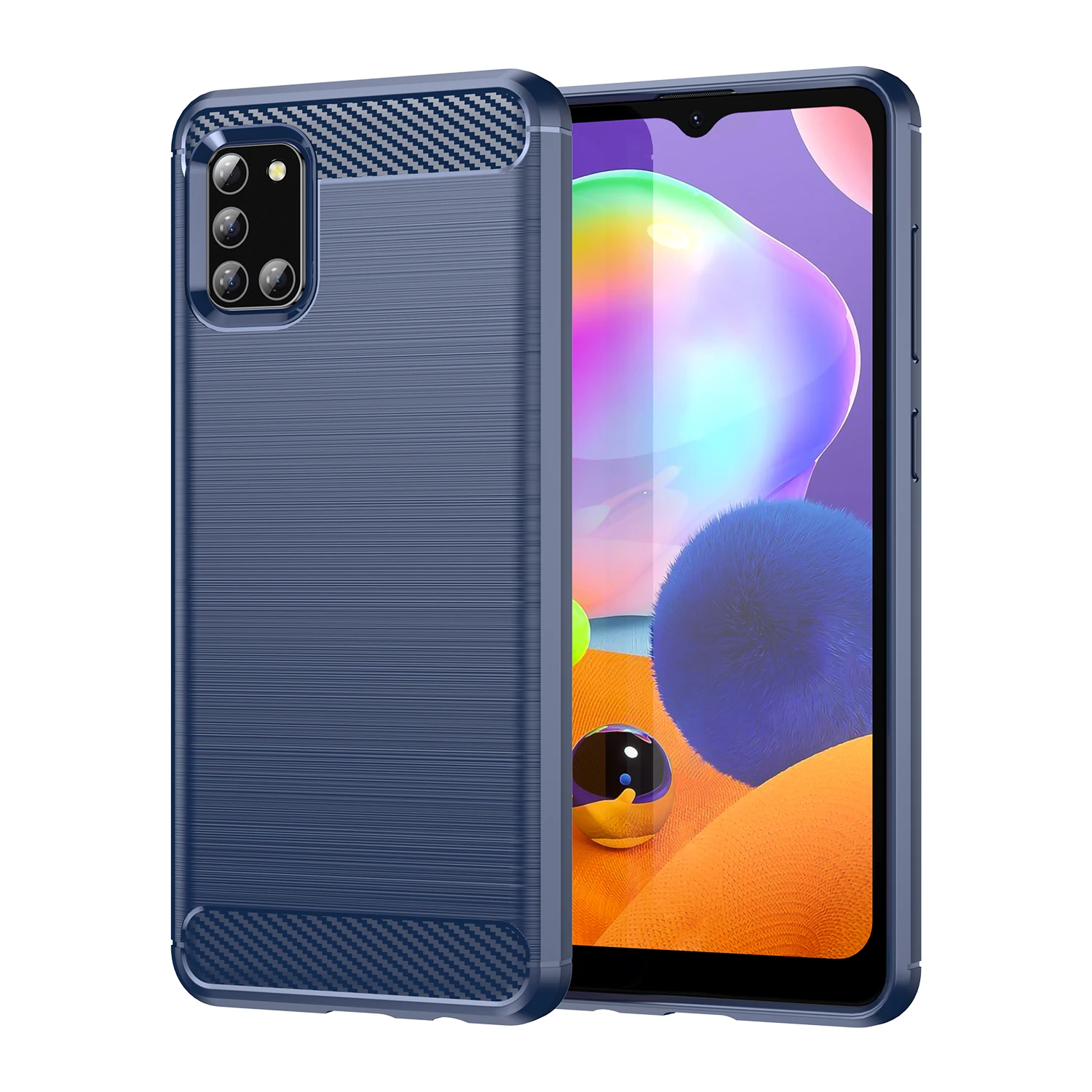 

Silicone Case for Samsung A31 A41 A51 A81 A91 Galaxy a51 5g uw Shockproof Carbon Fiber Cover for Galaxy a21s A71 5G Matte Cases