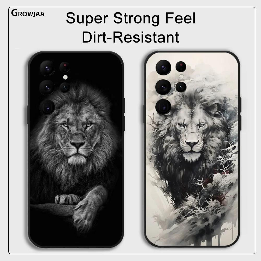 Чехол для телефона Lion Ferocity Samsung Galaxy S24 Ultra S22 S23 S21 S20 5G защитный силиконовый чехол из