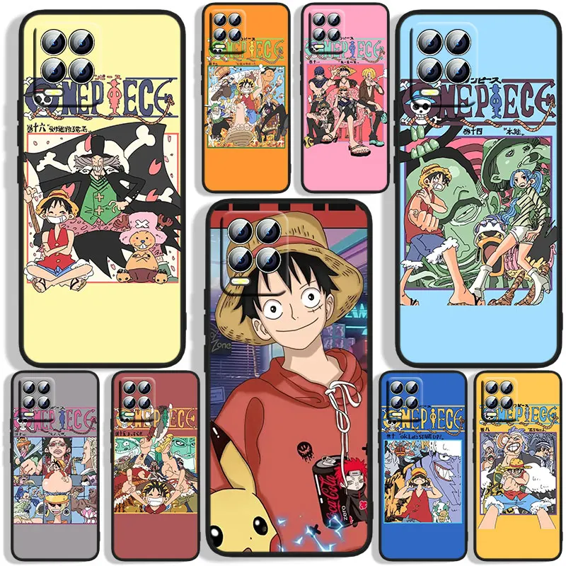 

Japanese anime One Piece cover Phone Case For OPPO Realme 5 6i 6s 7 7i(Global) 8 8i Pro 5G Realme 50A Narzo 50i Black Silicone
