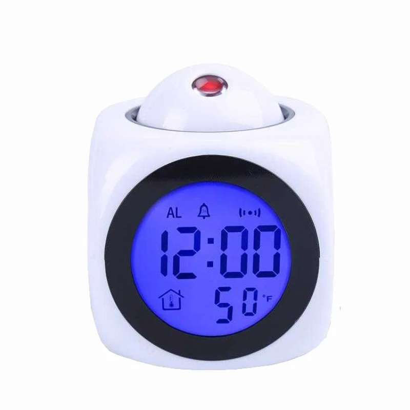 

Voice Talking Temperature LED Wall Ceiling Clock Projection Multi-function Projection Alarm Clock Digital Home Decor Hot