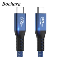 bochara braided usb4 type c male to type c male cable 40gbps 8k60hz pd100w 20v 5a fast charge built in ic chipset