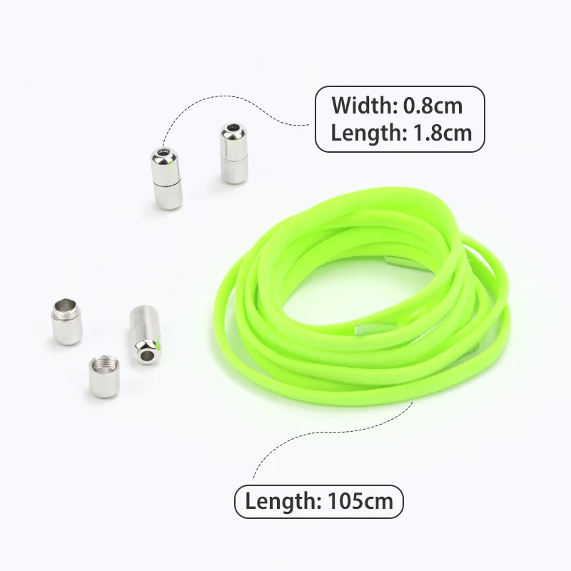 1 Pair Elastic Shoelaces Sneaker Shoe Laces for Men Women Quick Metal Lock No Tie Shoestrings off White Black Lazy Laces16 Color