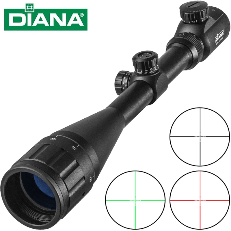 DIANA AOE 4.5-18X50 Riflescope Adjustable Green Red Dot Cross Sight Hunting Scope Light Reticle Optical Tactical Scopes