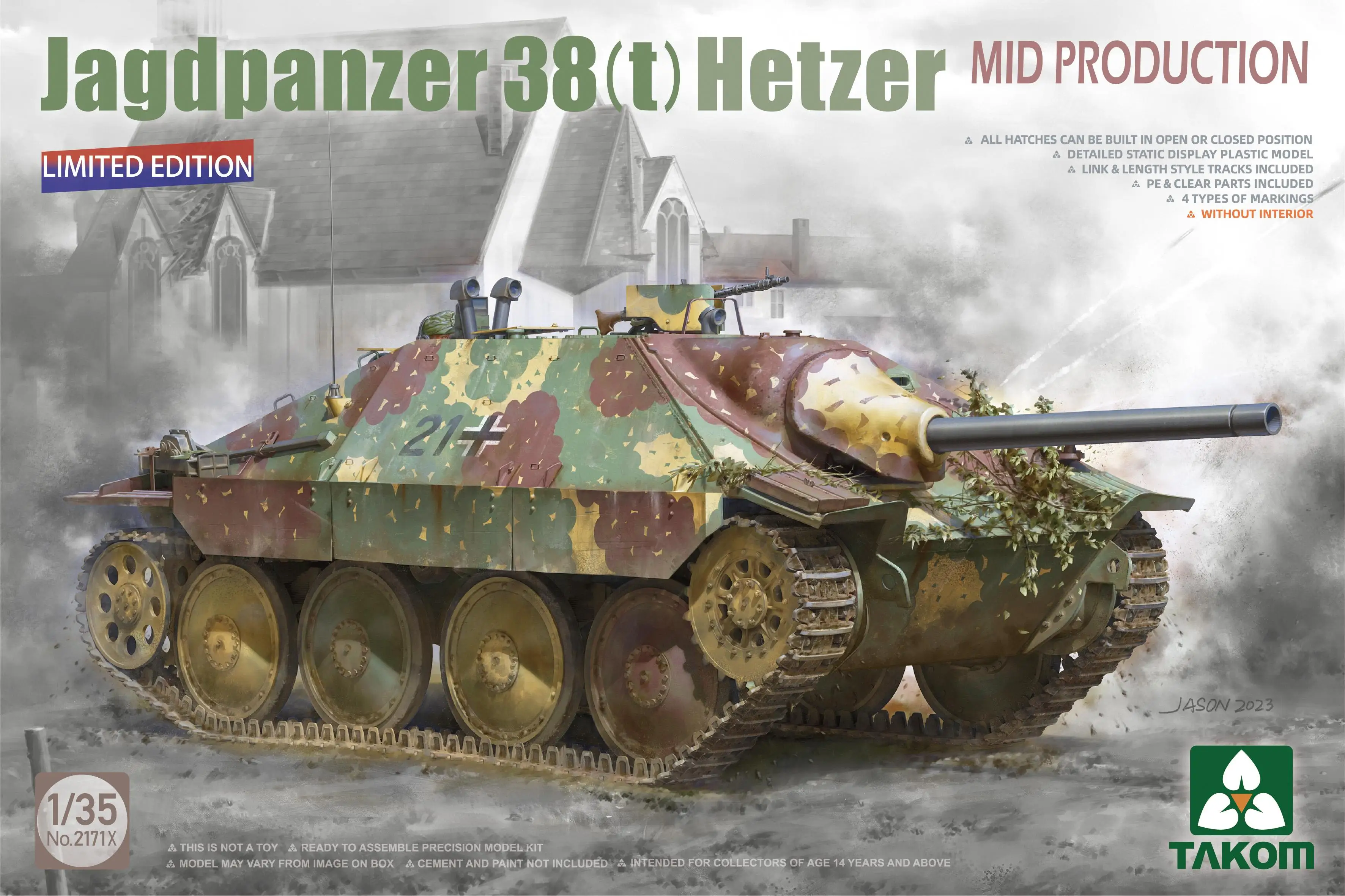 TAKOM 2171X 1/35 Jagdpanzer 38(t) Hetzer среднее производство без внутренней ограниченной серии