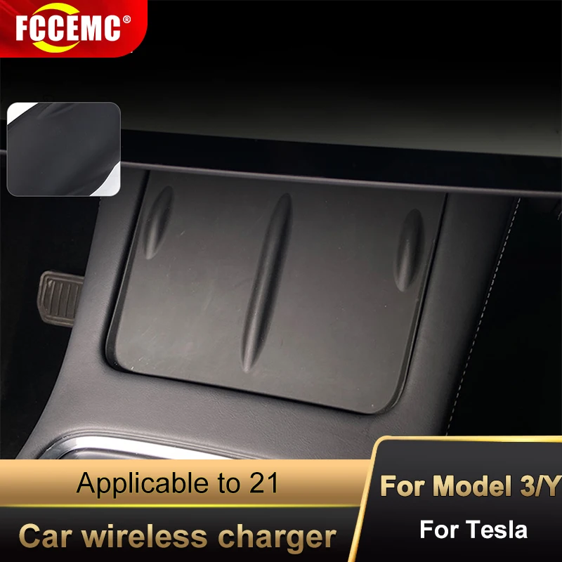 

For Tesla Model 3 Model Y 2021-2022 Silicone Anti-Skid Pad Car Phone Wireless Charging Pad Model3 Non-Slip Mat Auto Accessories