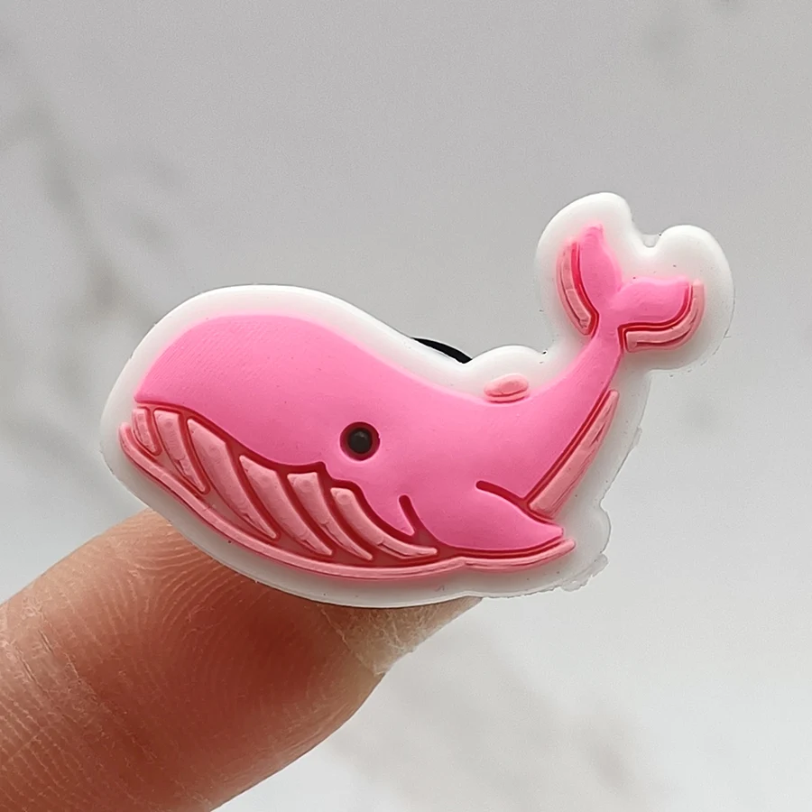 Single Sale Pink Whale PVC Shoe Buckle Accessories Funny DIY Yellow Daisy Diamond Shoe Decoration Jibz For Crocs Charms Kid Gift