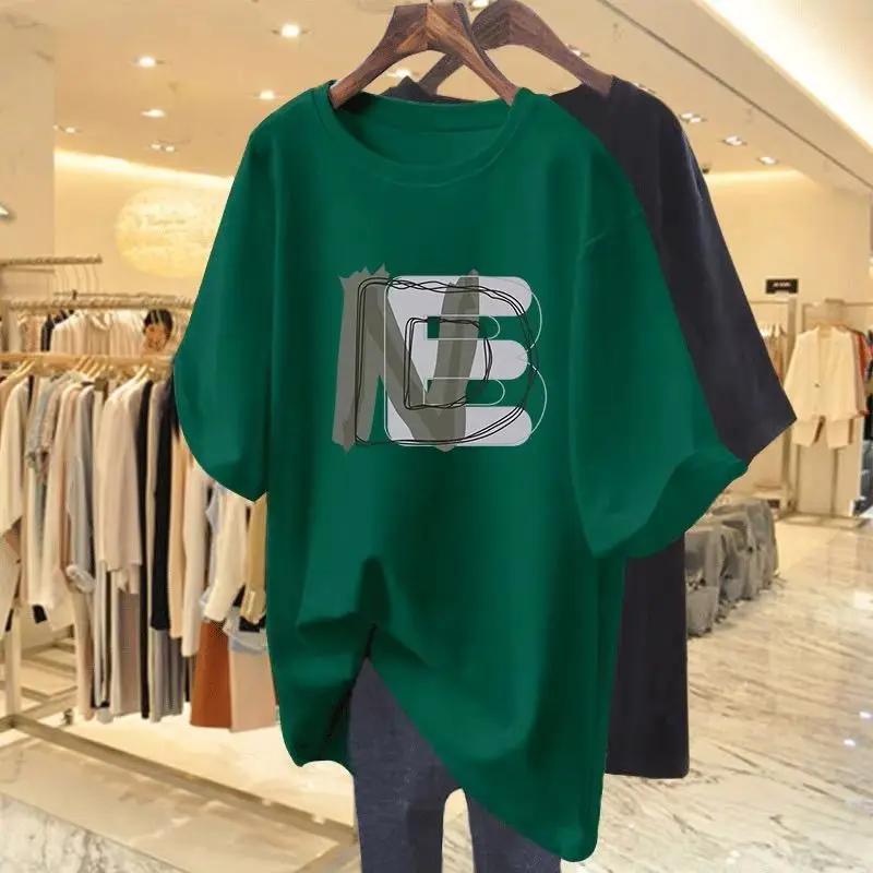 Женская футболка с круглым вырезом коротким рукавом и принтом из натурального