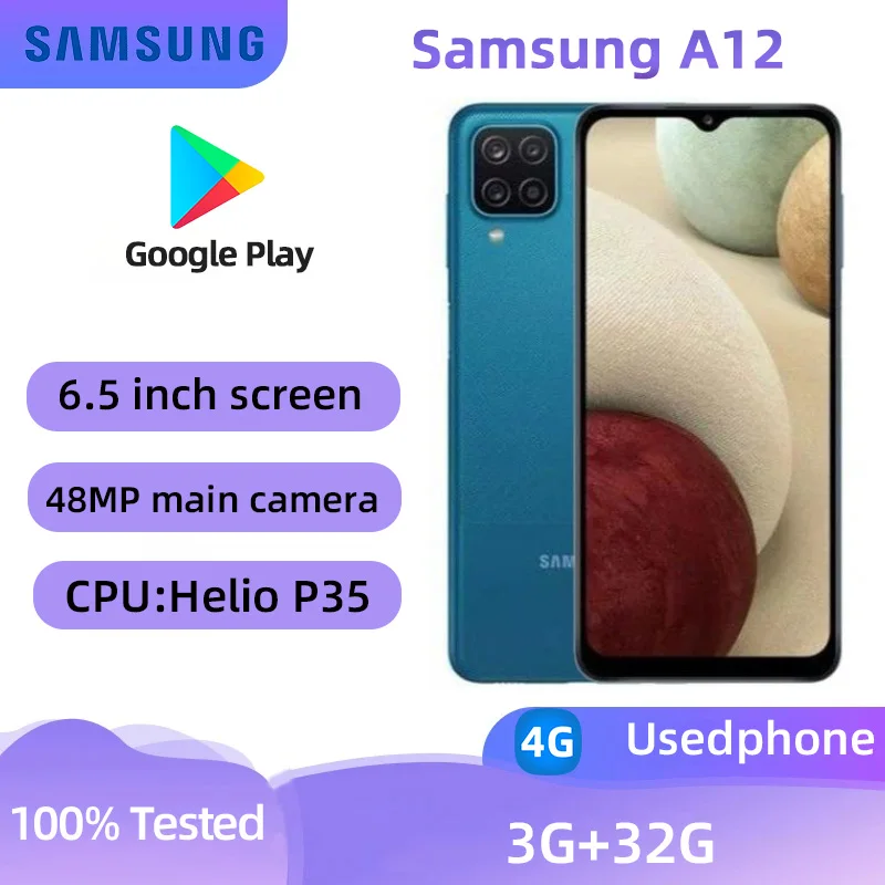 Смартфон Samsung Galaxy A12, 3/32ГБ, Б/у | AliExpress