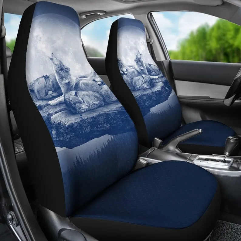 

Blue Wolf Car Seat Covers - Set of 2 | Universal Fit Seat Protectors For SUV and Car Bucket Seats