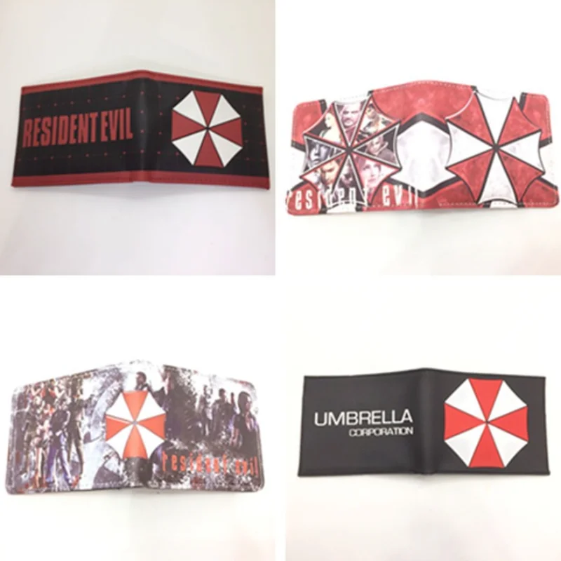 Фото Новые популярные короткие кошельки из искусственной кожи в стиле аниме Resident Evil, студенческие кошельки с аниме-мотивами, подарки №1