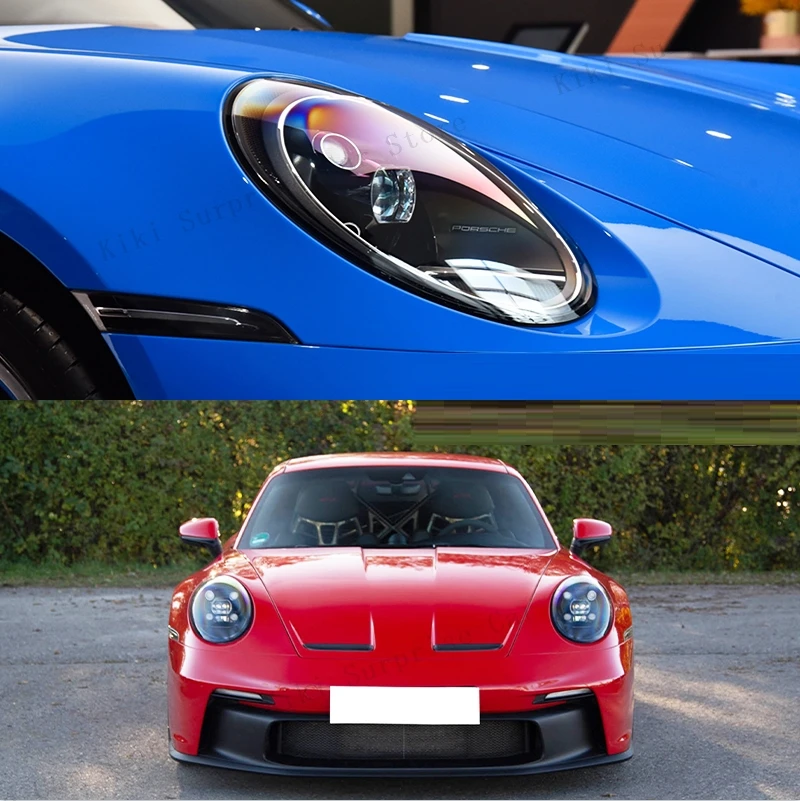 Автомобильный абажур для Porsche 911 992 2018-2022 прозрачный линза крышка фары корпус